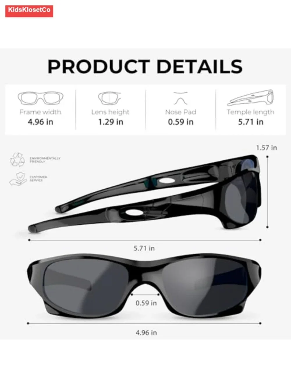 Kids Polarized Sports Sunglasses UV400 Protection Flexible Frame with Strap